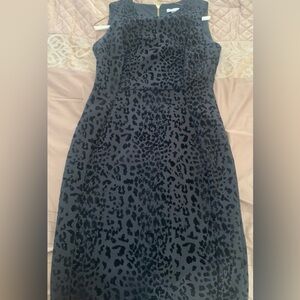 Calvin Klein Black Leopard Short Sleeve Dress